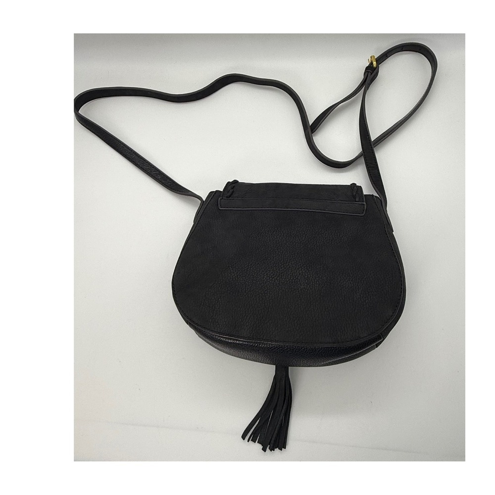 Nanette Lepore Black Crossbody Saddle Bag Tassel Santa Ana Purse Western Style - Picture 4 of 11